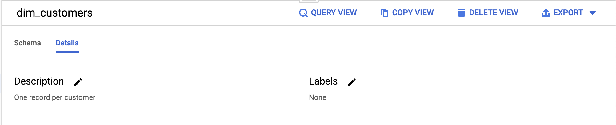 Relation descriptions in BigQuery Relation descriptions in BigQuery
